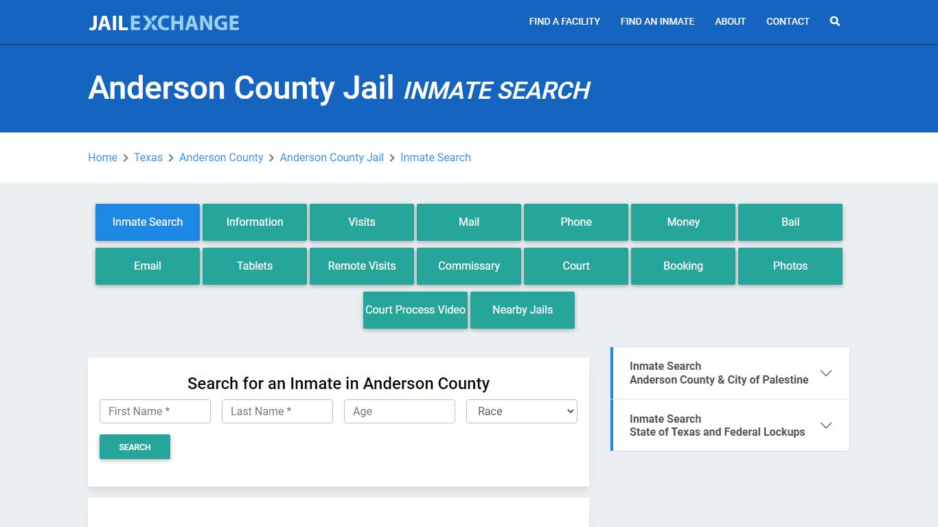 Anderson County Jail, TX Inmate Search: Roster & Mugshots