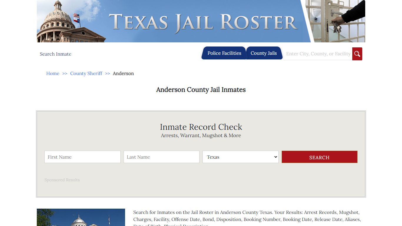 Anderson County Jail Inmates - Jail Roster Search